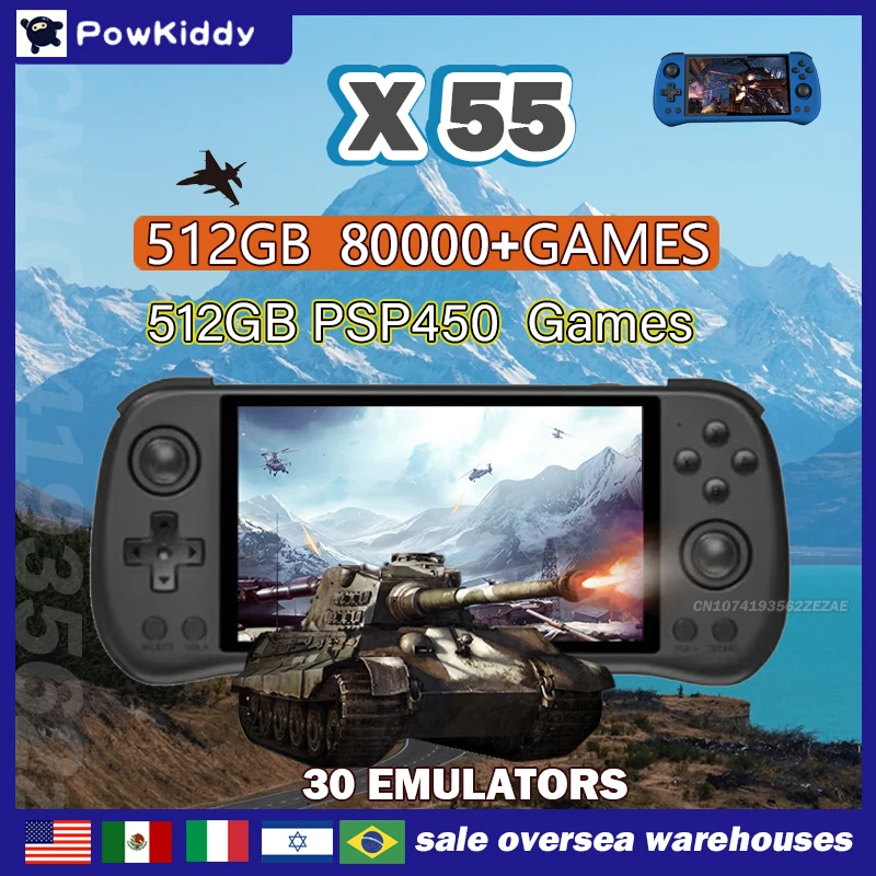 Retro Gaming N64 - 80000 게임 512G POWKIDDY X55 5.5