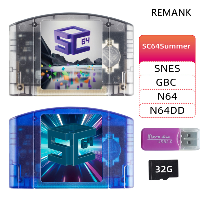 Retro Gaming N64 - REMANK 5000-in1 SC64Summer SC64 게임 카드