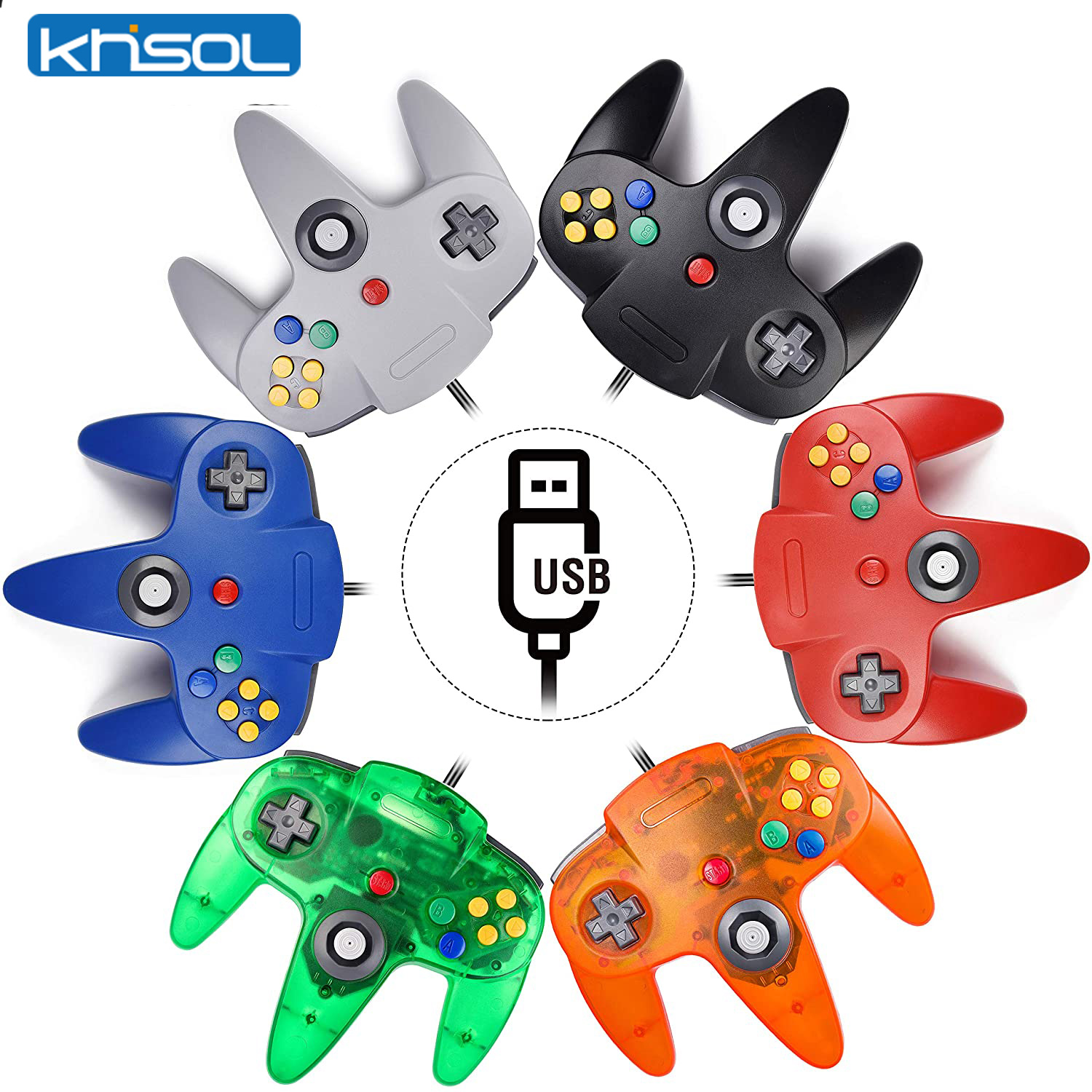Retro Gaming N64 - N64 컨트롤러 클래식 USB 유선 원격
