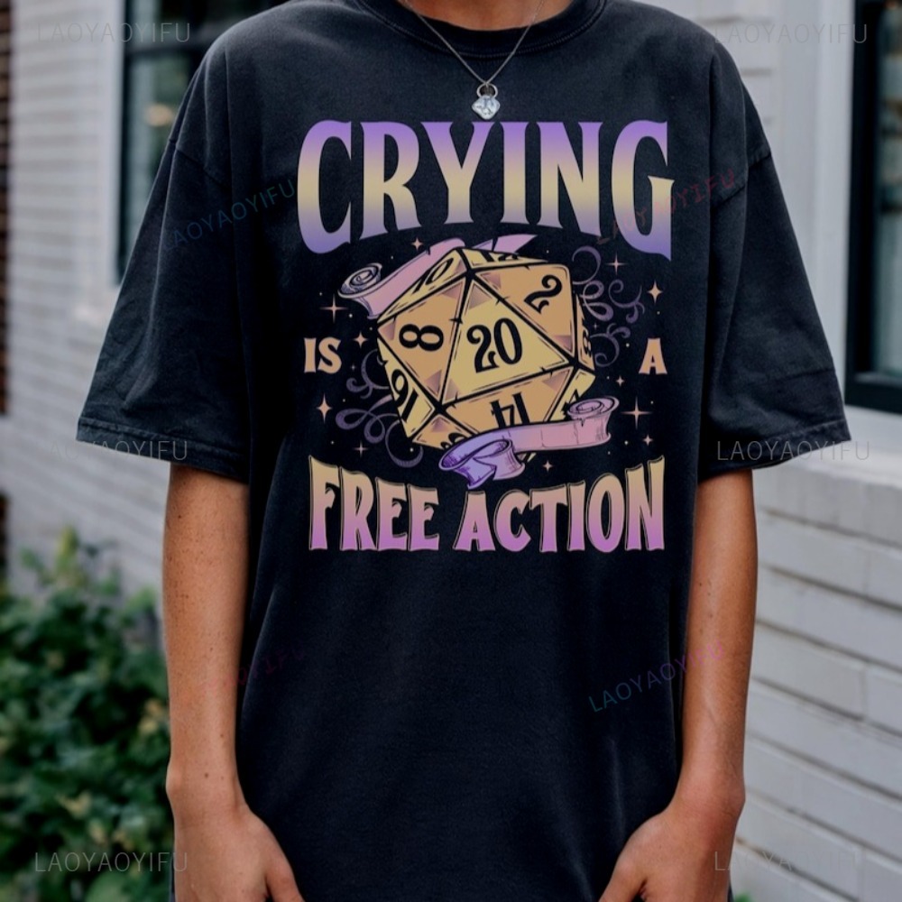 재미있는 던전앤드래곤 울음은 무료 액션이다 D20 주사 - Retro Gaming T Shirts 리뷰 및 가격